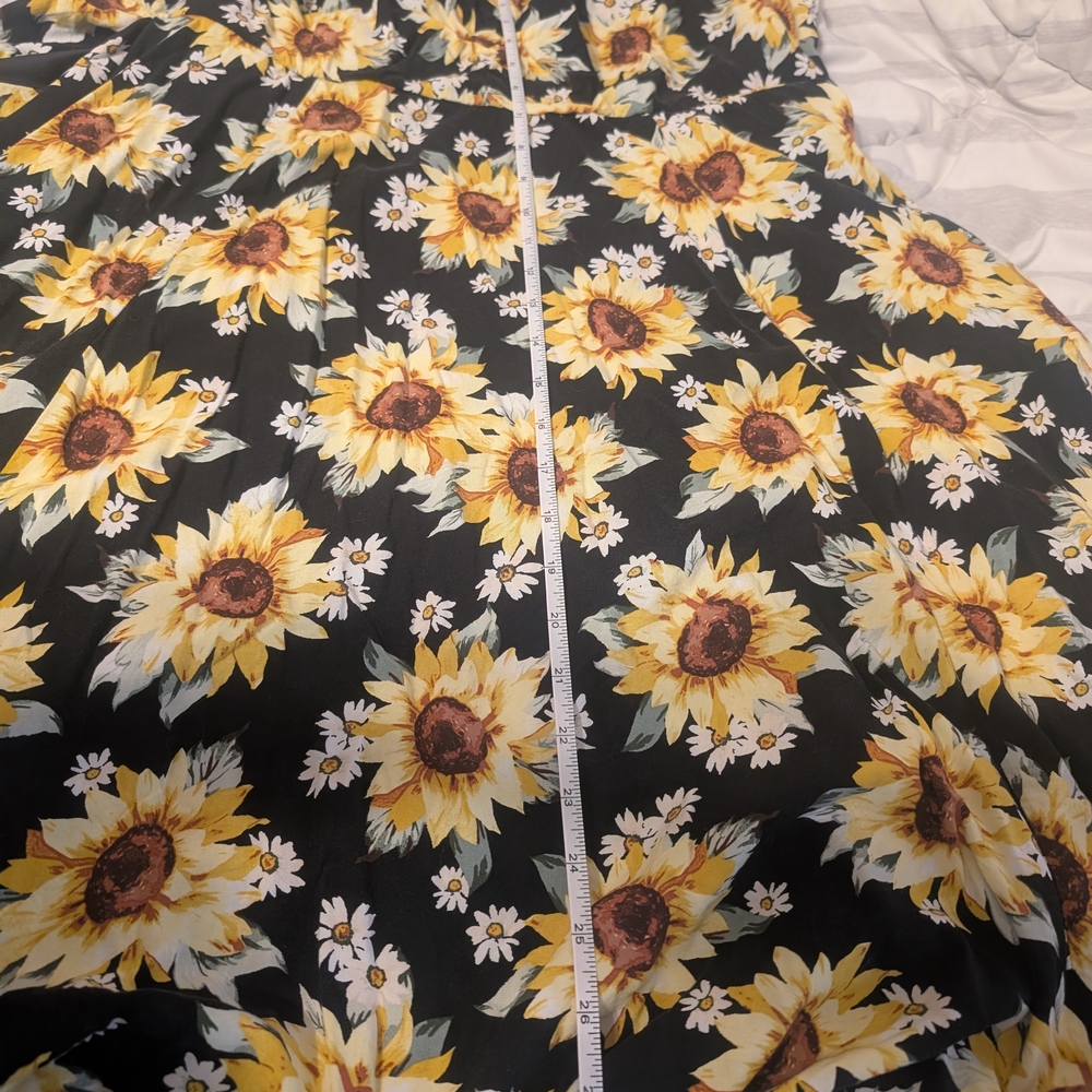 Torrid Black and Yellow Sunflower Mini Dress - Picture 3 of 3